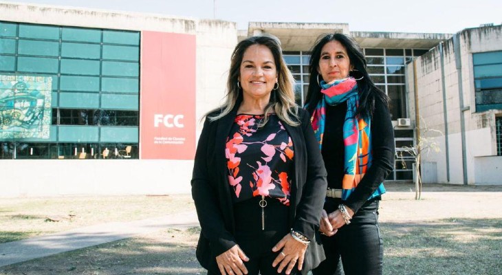 Parisi junto a su dupla, Fabiana Martinez, en 2021